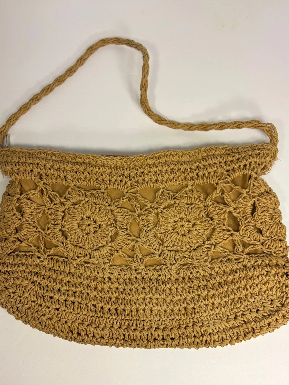 SHEIN Crochet Shoulder Bag in Mustard